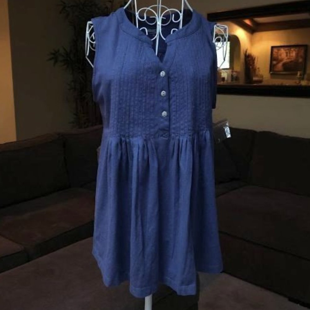 New Coldwater Creek sleeveless blue tunic sz XS